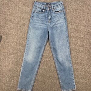 Fashion Nova Medium Wash High Waisted Mom Jeans Style Casual Size 5 Womens